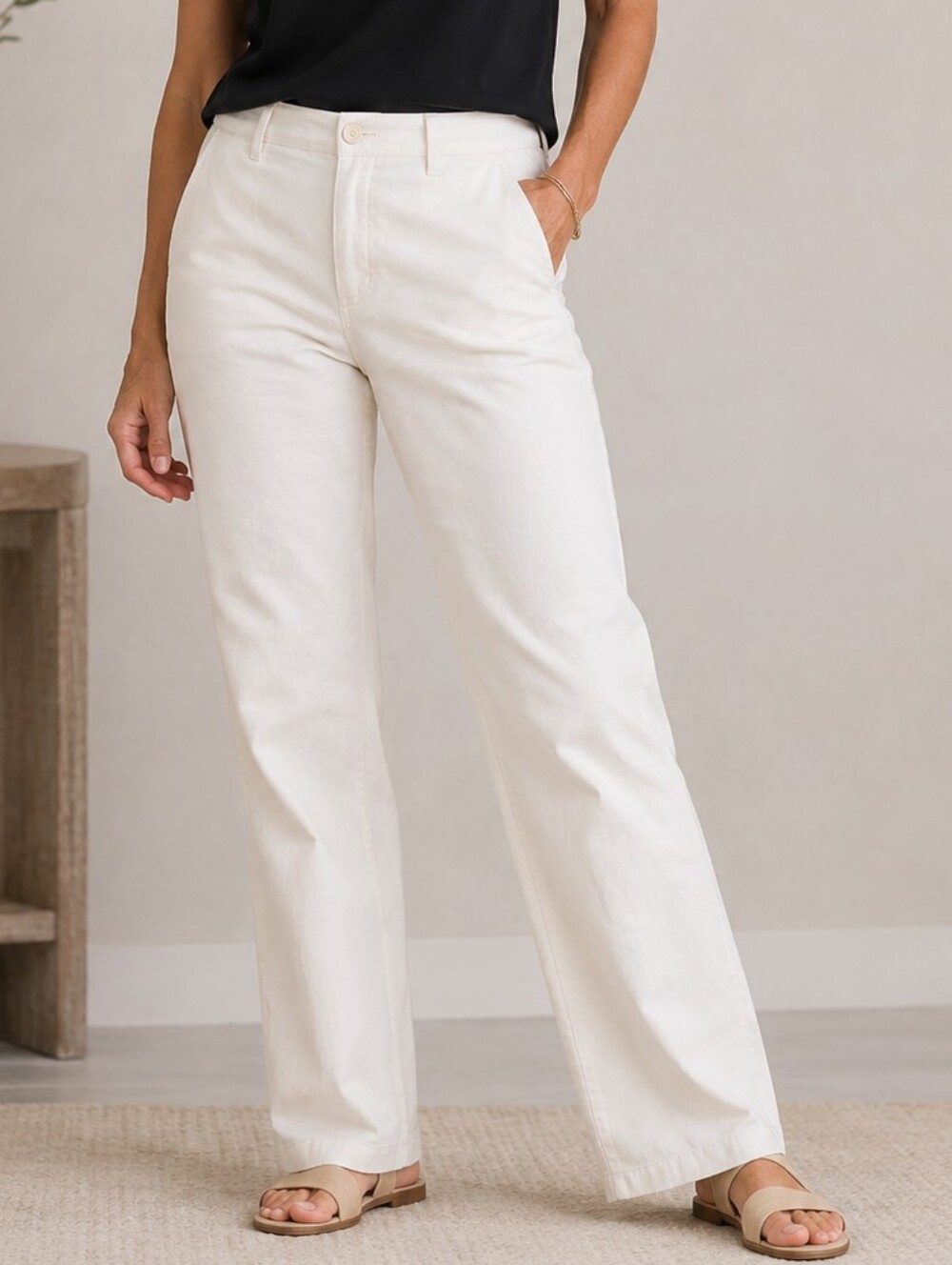 NWT J. JILL LINEN STRETCH TROUSER PANTS STRAIGHT LEG